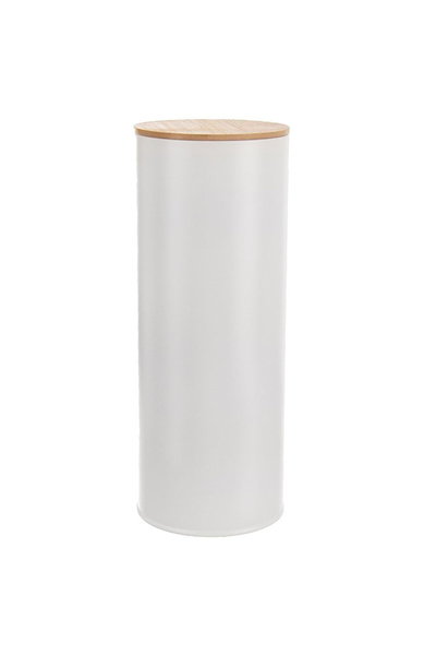 shumee Recipient alimentar metalic alb cu capac din bambus WHITELINE 28,5 cm