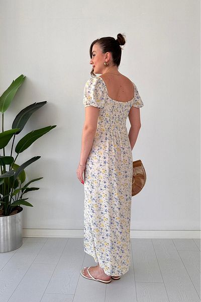 MaziButik Pıtırcık Viscose Dress Blue