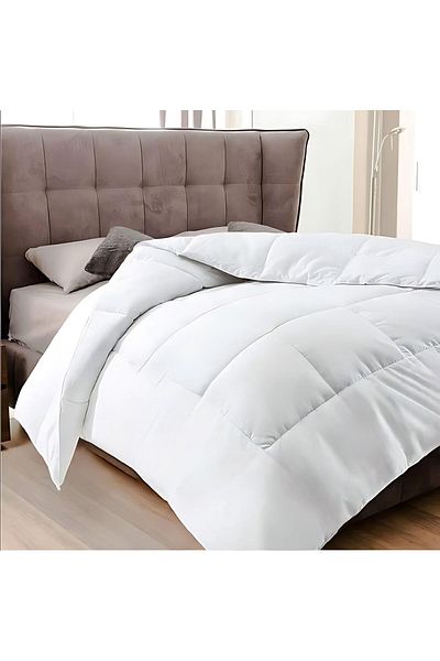 MAXQON Duvet Comforter Cotton Single/Double Sizes (White, King (240x260CM))