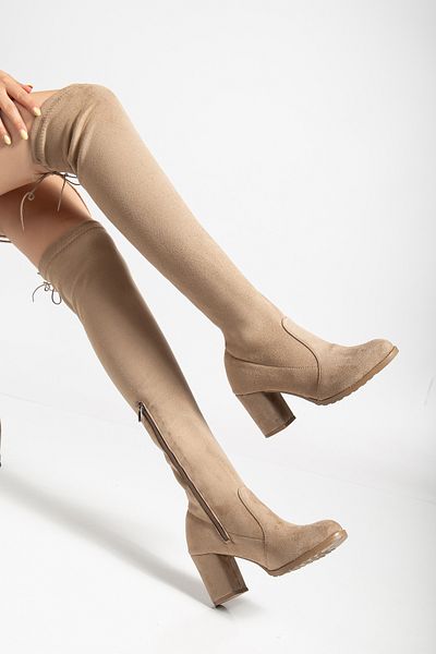 MİSS ZÜLÜF Women's High Heel 7 cm Stretch Boot Socks