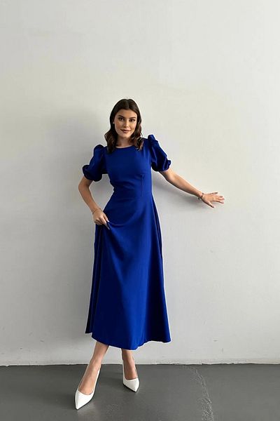 Afiş Butik White Balloon Sleeve Long Dress