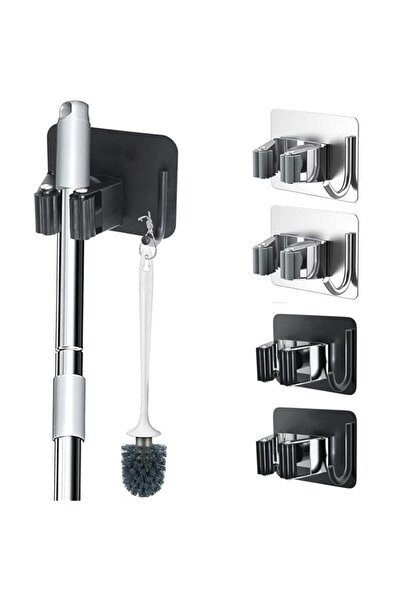 Generic REVHQ 4 Pack Broom and Mop Holder Wall Mounted, Broom Hanger, Broom H...