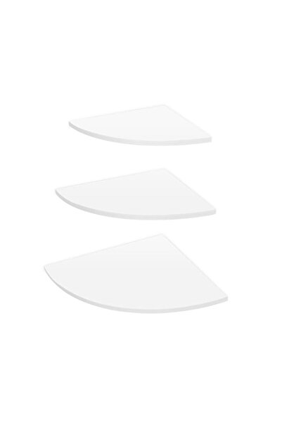 Generic Cryfokt 3 Tier Floating Corner Shelf, White PVC Wall Mount Corner She...