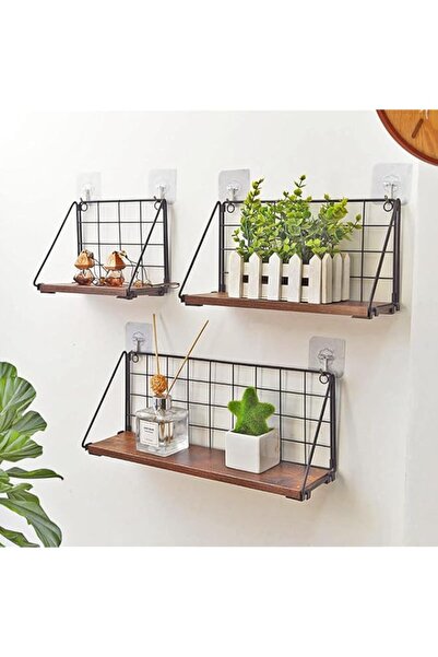 Generic HIKKY 3 Pcs Hanging Wire Storage Basket, Floating Shelves Wall Mounte...