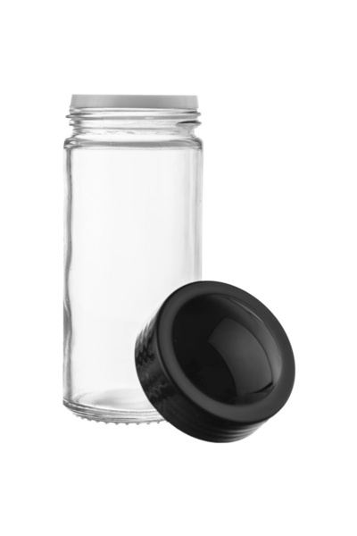 shumee Recipient pentru condimente cu sita, sticlă, NEGRU, 100 ml