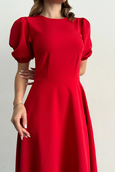 Afiş Butik Karpuz Kol Uzun Elbise