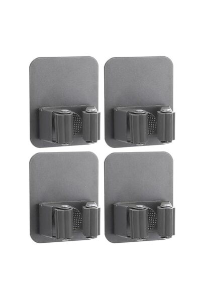 Generic حامل مكنسة JZS مكون من 4 قطع، حامل ممسحة ومكنسة محسّن مضاد للانزلاق، ...