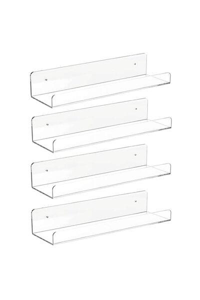 Generic CY craft 4 قطع من أرفف الحائط العائمة المصنوعة من الأكريليك الشفاف مق...