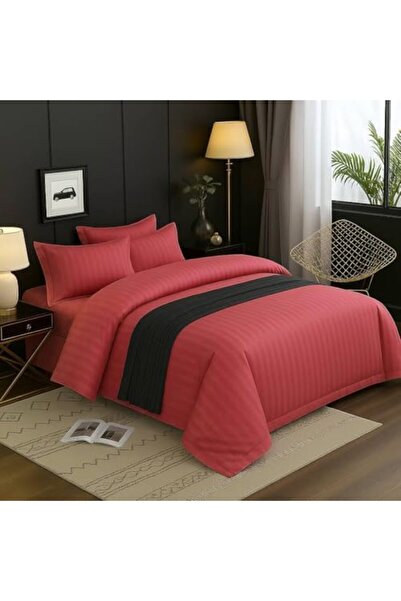 MAXQON 6-Piece Duvet Cover Set – Includes 1 Duvet Cover, 1 Fitted Sheet, 4 Pillowcases (Peach, Single)