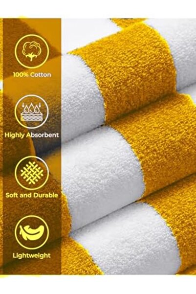 MAXQON Pack of 2 - Beach Towel - 100% Cotton 600 GSM Oversized (90x180cm), Highly Absorbent Bath She