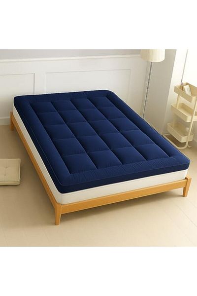 MAXQON Mattress Topper 10CM Thickness Quilted Microfiber 900gsm, (Blue, Queen (160x200x10CM))