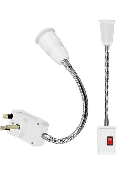 Generic ELTRAZONE Flexible E27 Lamp Bulbs Holder Converter Adapter UK Plug AC Power to E27 LED Bulbs Socket
