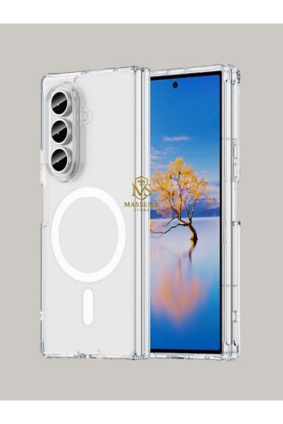 Massemr Samsung Galaxy Z Fold 7 Magsafe Compatible Transparent Silicone Shock Absorbing Case