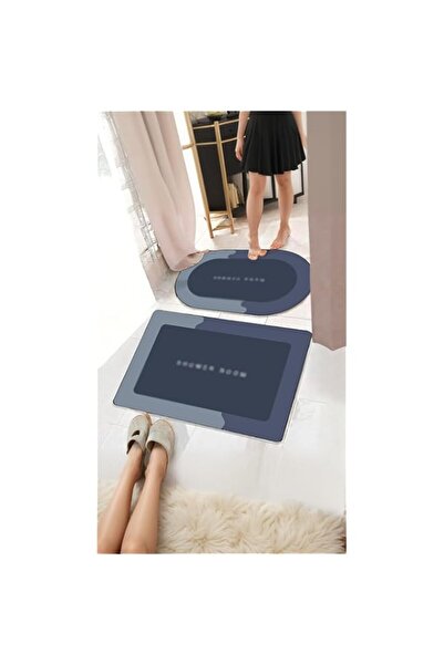 Generic مجموعة سجادات حمام سويت سيفين ناعمة وماصة من قطعتين - سجادة سريعة الج...