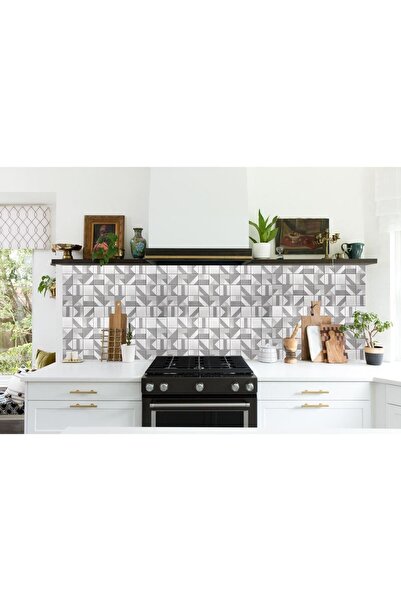 Mercaton Decorative panel, PVC, marble pattern, geometric, white and gray, 9648.5cm