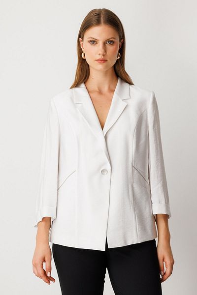 Ekol Stripe Stone Detailed Double Sleeve Jacket