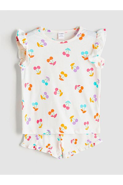 LC Waikiki Printed Girl's T-Shirt and Shorts 2-Pack