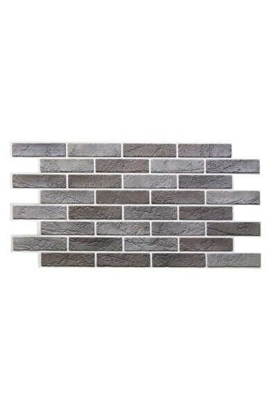 Mercaton Panou decorativ, PVC, model 3D cu cărămizi, nuanțe de gri închis, 96...