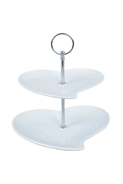 shumee White porcelain plate, 2 tiers, 21 cm