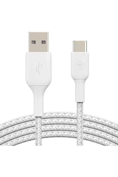Belkin BoostCharge Braided USB C charger cable, USB-C to USB-A cable, USB type C charging cable for