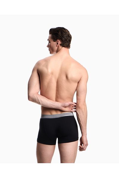 Emporio Armani Men's Waist Elastic Brand Written Tight Short Size Woven Fabric Black Boxer Em000231 Af14988-Uc001