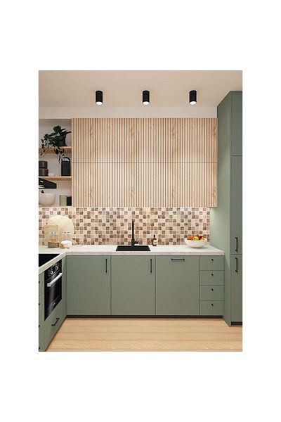 Mercaton Decorative panel, PVC, mosaic pattern, dirty brown shades, 96×48.5cm