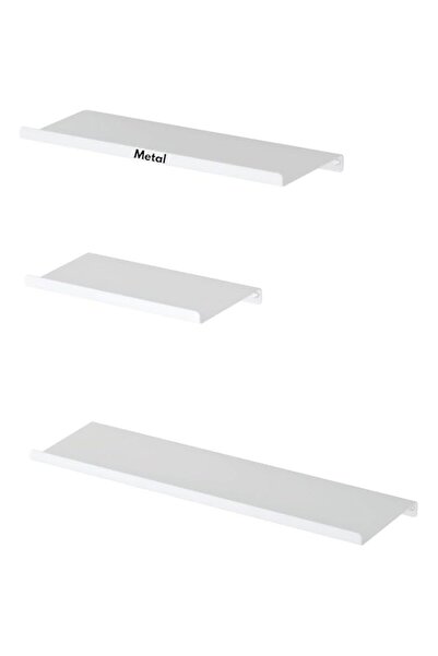 Generic مجموعة من 3 رفوف معدنية عائمة للحائط من OrganizeMee للديكور، رف حائط ...