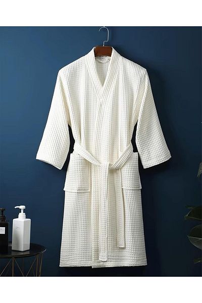 MAXQON Bathrobe (Unisex) - 100% Cotton Waffle Highly Absorbent Super Soft Bathrobes For Women & Men-