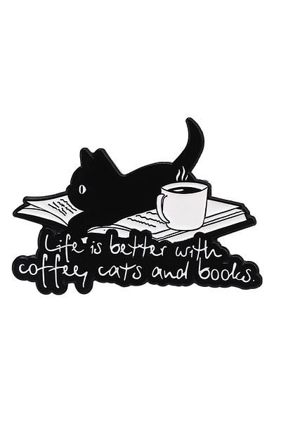 Choice Style 21 Creative Book Collection Enamel Pins Coffee Lazy Cat Bookworm Nerd Magic Book Brooches Lape