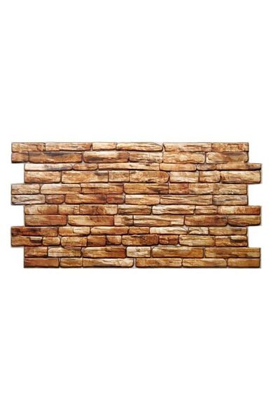 Mercaton Decorative panel, PVC, 3D stone pattern, brown shades, 96×48.5cm
