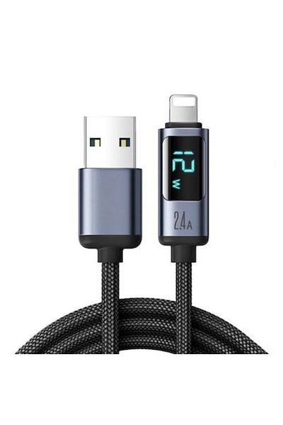 Gear Cablu de date USB la Lightning, 2.4A, Protecție, 1.2m, V53, Alumix, Deep Dark