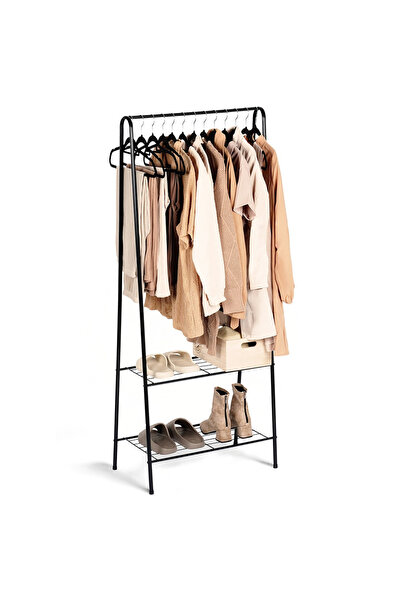 shumee Suport de haine vertical, metal, negru, 153 cm