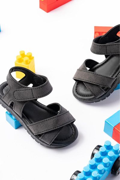 Skygo Waor Black Skin Velcro Sandals