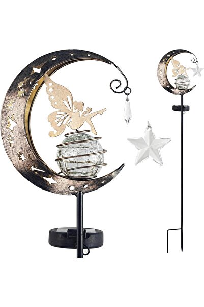 Solar Garden Lighting – Moon Fairy Design Waterproof Decorative Lamp, Soft White