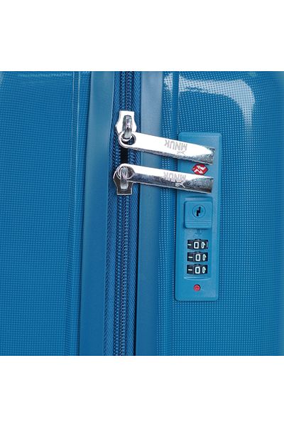 Mnuk Viajero Stra Checked Luggage with Anti-Theft Zipper, TSA Lock, PP Material| Medium Size 24-Blue