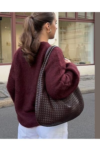 DMG Collection Knitted Pattern Women's Shoulder and Arm Bag