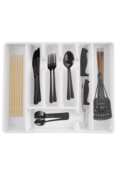 shumee Pull-out cutlery drawer, white, 36.5 x 27.5-44 cm