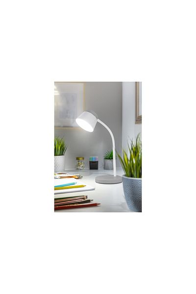 GTV Helin LED desk lamp LB-HEL6W-15-DEC, with switch, 6W, 350lm, neutral light, white+grey, IP20,
