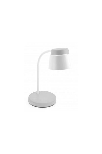 GTV Helin LED desk lamp LB-HEL6W-15-DEC, with switch, 6W, 350lm, neutral light, white+grey, IP20,
