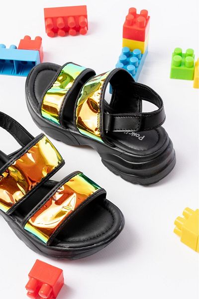 Skygo Mendo Black Skin Hologram Sandals