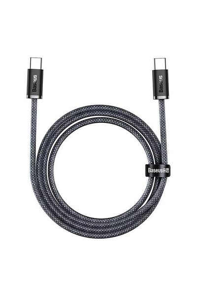 Baseus Cablu de alimentare de date de la tip C la tip C, încărcare rapidă, GEAR Fit, 100 W, 2 m, V43, flexibil din silicon, negru intens