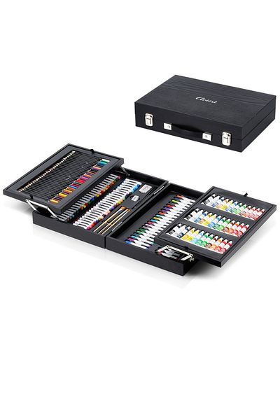 shumee Art painting set in a wooden case, 174 pieces.