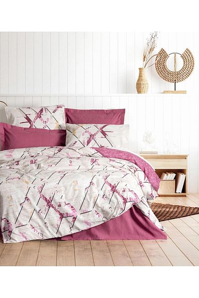 Cotton Box Single Duvet Cover Set Renata Plum