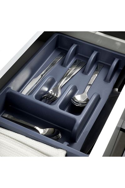 shumee Cutlery drawer insert, grey, 36x25.5 cm
