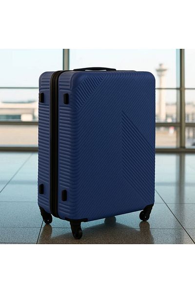 zola Set of 3 travel suitcases, 39/70/99 l, with lock, 360° wheels, telescopic and fixed handle, ABS, navy blue