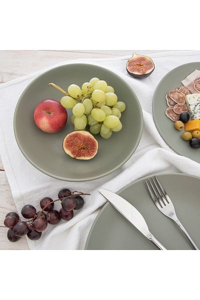 shumee Deep ceramic flat plate, green, 20.5 cm