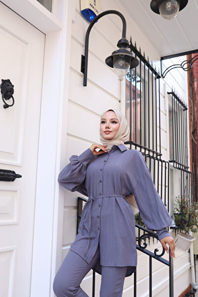 ECESSAMODAM Lara Fabric Buttoned Double Set