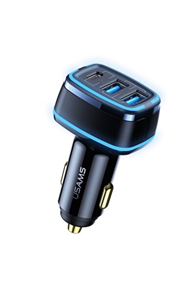 OEM Φορτιστής αυτοκινήτου Type-C, 2xUSB, 80W, 3A, G349, Μαύρο