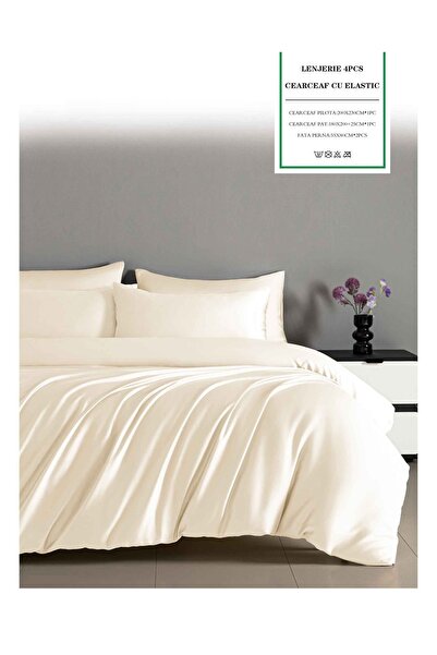 CHIRASO CHIRASO Bedding Set, Shiny SATIN, ELASTIC Sheet 180x200cm, Duvet Cover 200x230cm, 2 Pillowcases