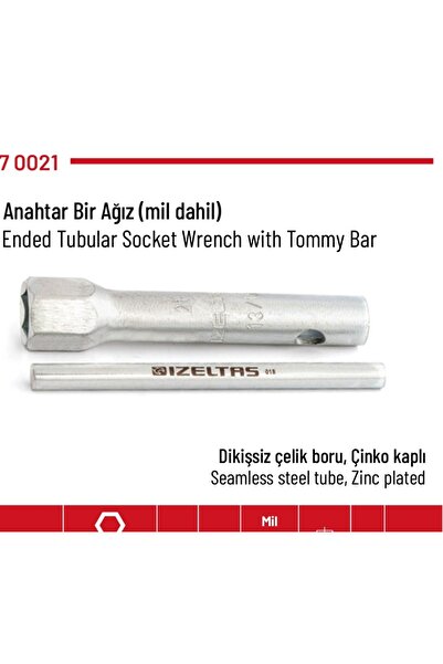 İzeltaş مفتاح كوڤان ذو فم واحد 21 ملم (يشمل المغزل)